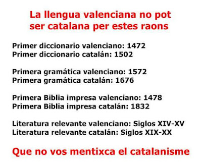 Llengua valenciana no pot ser catalana