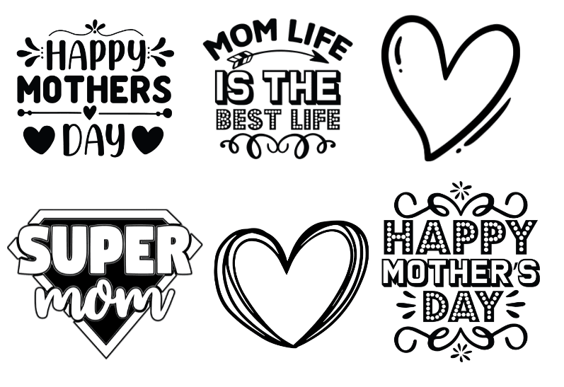 mothers day graphics and font examples from creative fabrica