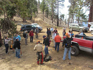 San Gabriel Mountains Trailbuilders preparing to begin work day