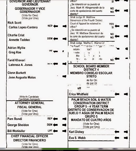 Lynn's little bit of trivia : Sample Ballot Palm Beach County