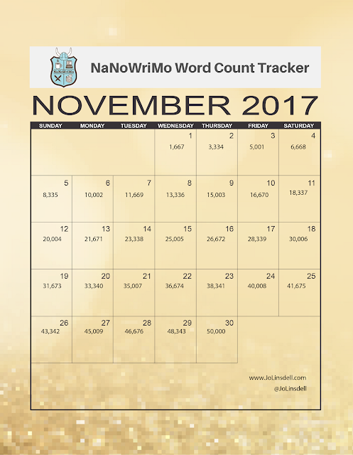 #NaNoWriMo 2017 Word Count Tracker 