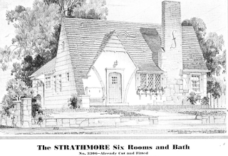 black and white image of Sears Strathmore in the 1932 Sears Modern Homes catalog