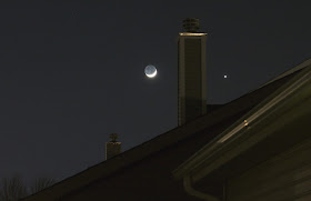 venus moon above roof