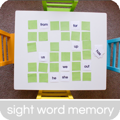 Sight Word Memory | hillmade.blogspot.com | A fun way for beginning readers to learn sight words!