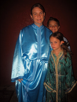 Jennifer and Zoe were borrowing traditional Moroccan attire