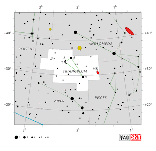 IAU: Карта на съзвездието Триъгълник | Triangulum