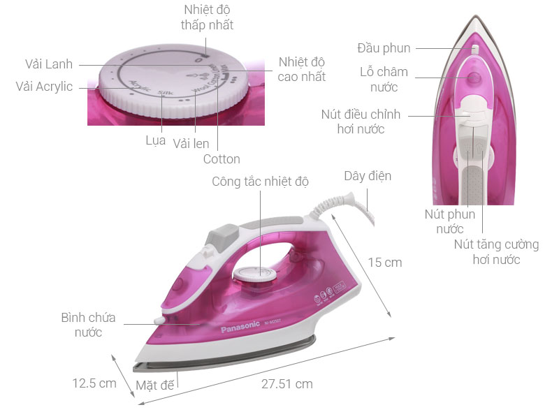Bàn ủi hơi nước Panasonic NI-M250TPRA