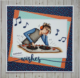 Funky boys birthday card with Oliver Music by Lili of the Valley