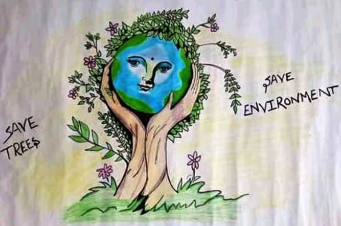 Earth day drawing ||save tree poster drawing||environment - YouTube