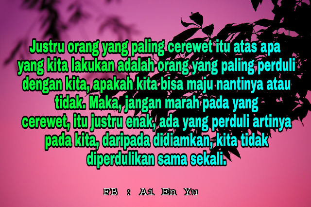 Quotes Ai En Yu #4 : Justru orang Yang Paling cerewet itu