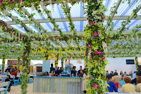 Flower canopies at Pergola on the Roof, Television Centre