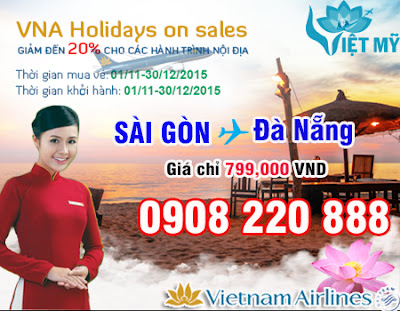 Vé máy bay đi Đà Nẵng giá rẻ 799,000đ khuyến mãi Vietnam Airline