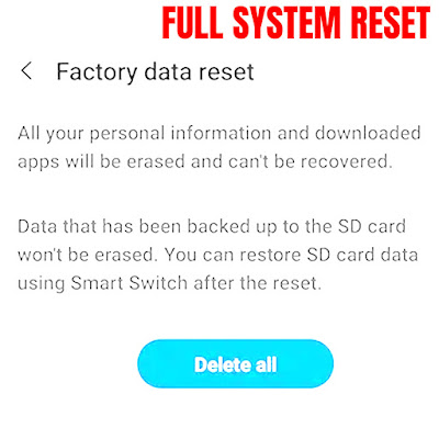 android factory reset