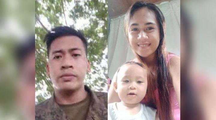 Corporal Carlo Dapanas Jr. says goodbye to his wife Mabel