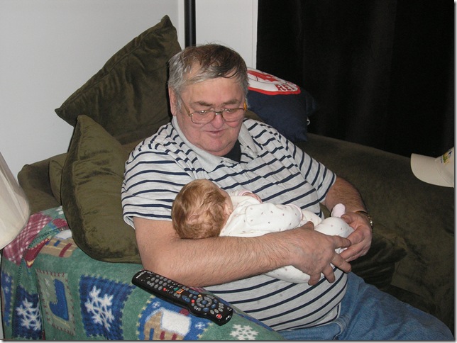 Kaitlyn (2 months old) and Wayne (Grampy Dickinson)