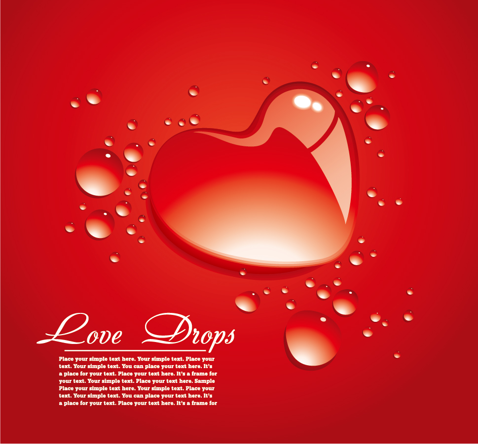 美しく輝くハートの背景 beautiful heartshaped vector love theme イラスト素材3