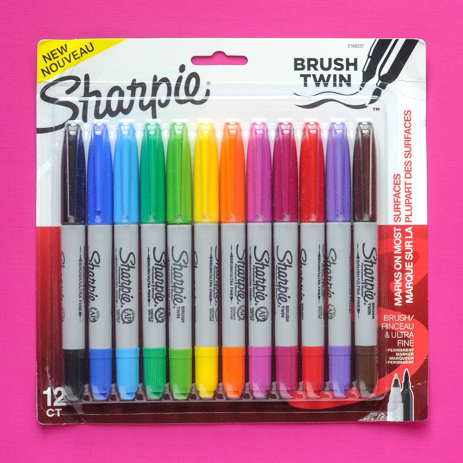 SHARPIE Brush Twin Permanent Markers Brush Tip Marker and Ultra Fine Tip  Marker for sale online