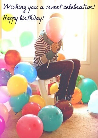 happy birthday girlfriend image, photo, wallpaper with balloon