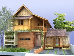 desain rumah dari bambu sejuk