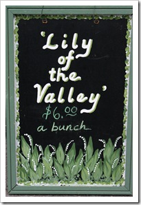 lily of the valley sign, the river garden, rhinebeck farmers market