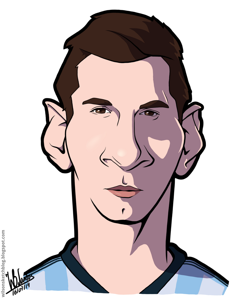 Argentina 2014 - Messi (Cartoon Caricature)