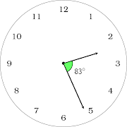 Clock angle between needles