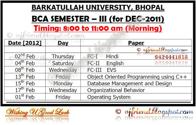 BCA SEMESTER – V (for DEC-2011)