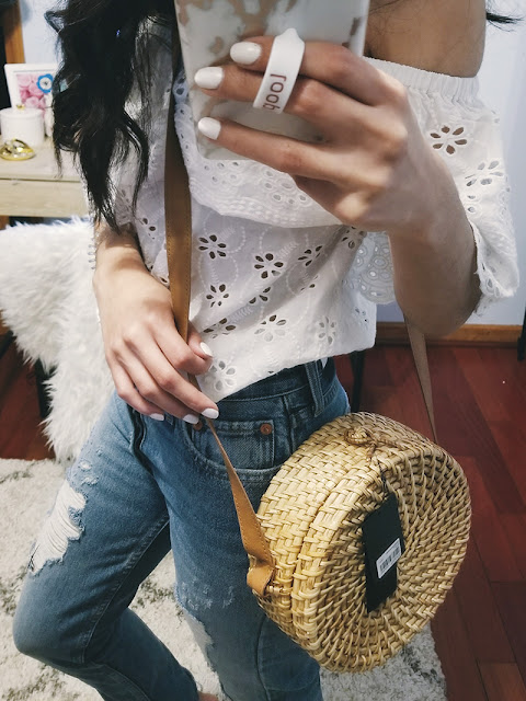 forever 21 circle straw bag 