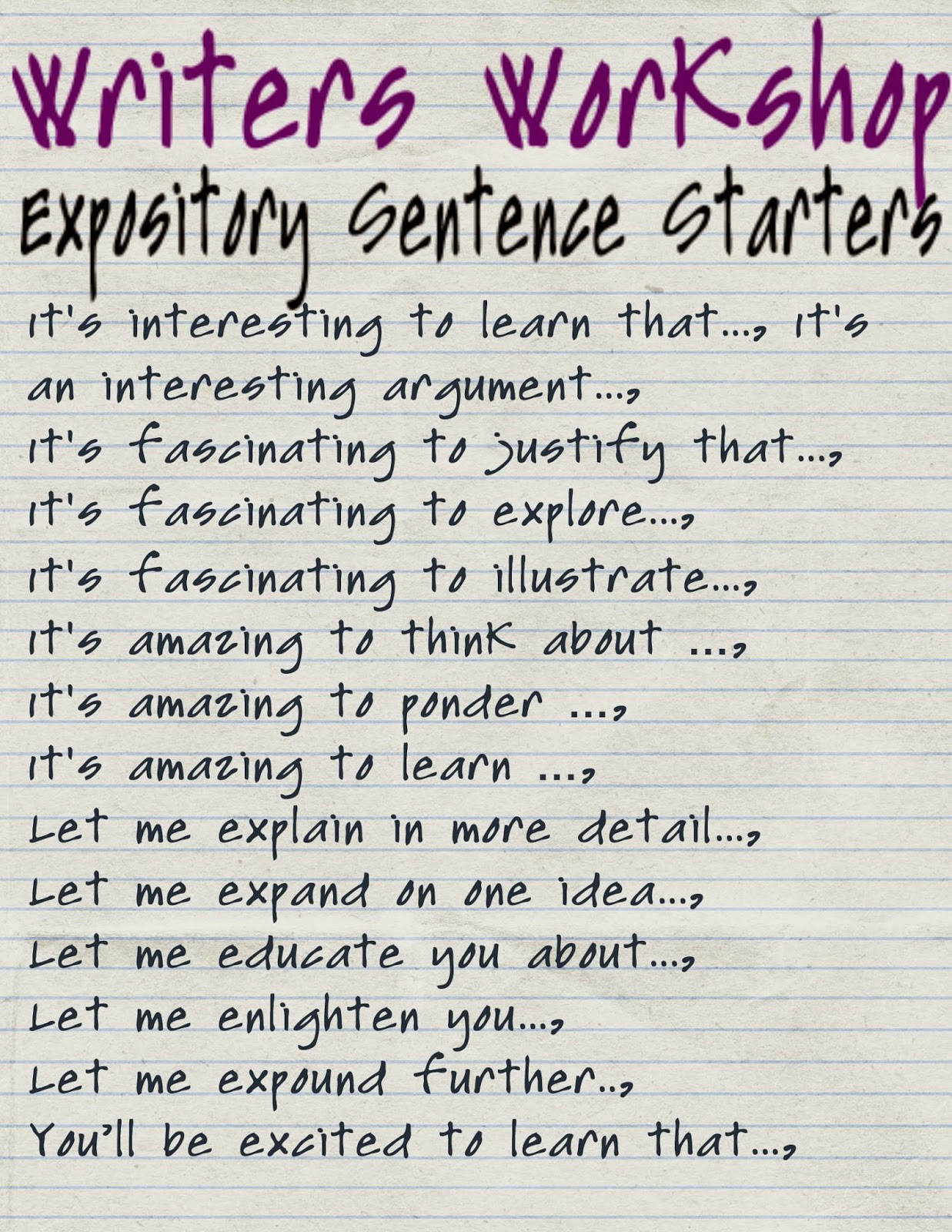 topic sentence starters for essays