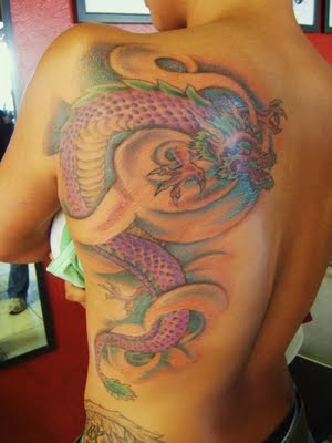 Japanese Dragon Tattoo on Back 