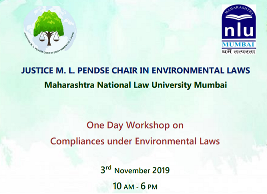 One Day Workshop on Compliances under Environmental Laws 3 rd November 2019 