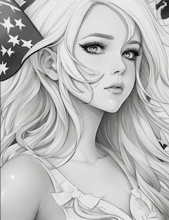 USA girl coloring page