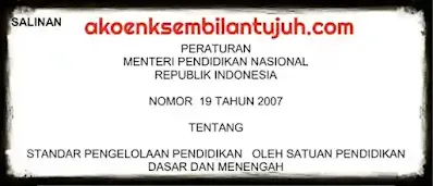Permendiknas Nomor 19 Tahun 2007