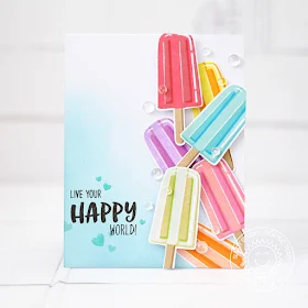 Sunny Studio Stamps: Perfect Popsicles Happy Rainbow Popsicle Card by Lexa Levana