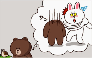 sticker line brown and cony