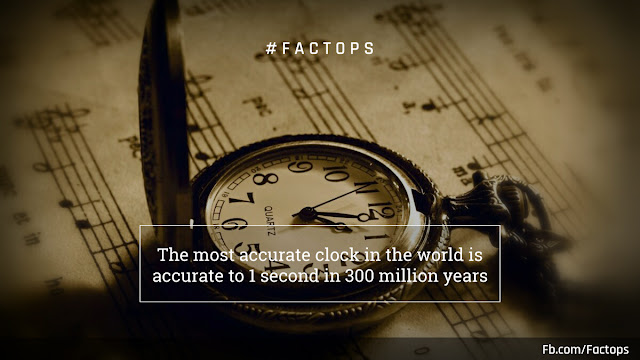 #Factops : "The most accurate clock in the world is accurate to one second in 300 million years"