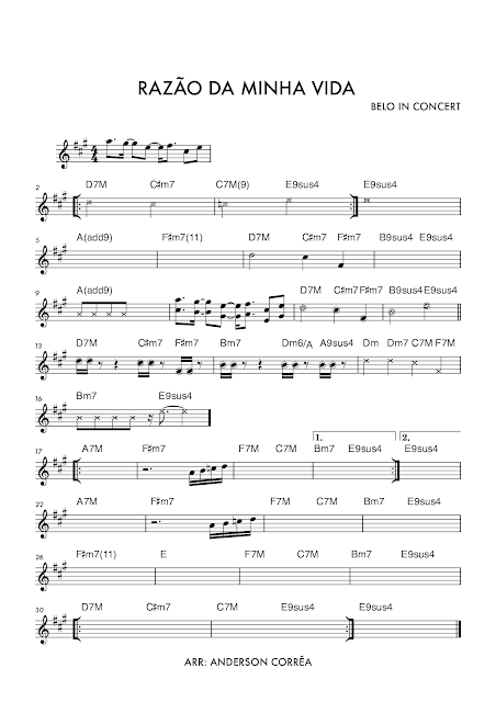 Partitura - Belo - Razão da minha vida