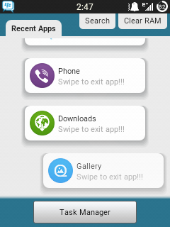 Recent Apps Galaxy Y S5360 Swipe Mod MiniRom