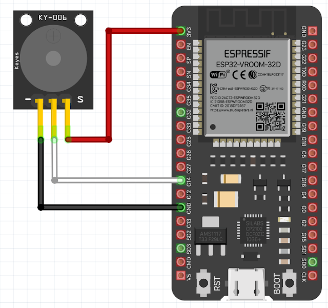 Conectarea și controlul unui modul piezo (buzzer) cu ESP32
