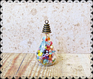 image diy miniature christmas bauble ornament tutorial beaded make sure bead cap is straight on the bottle leave glue to dry