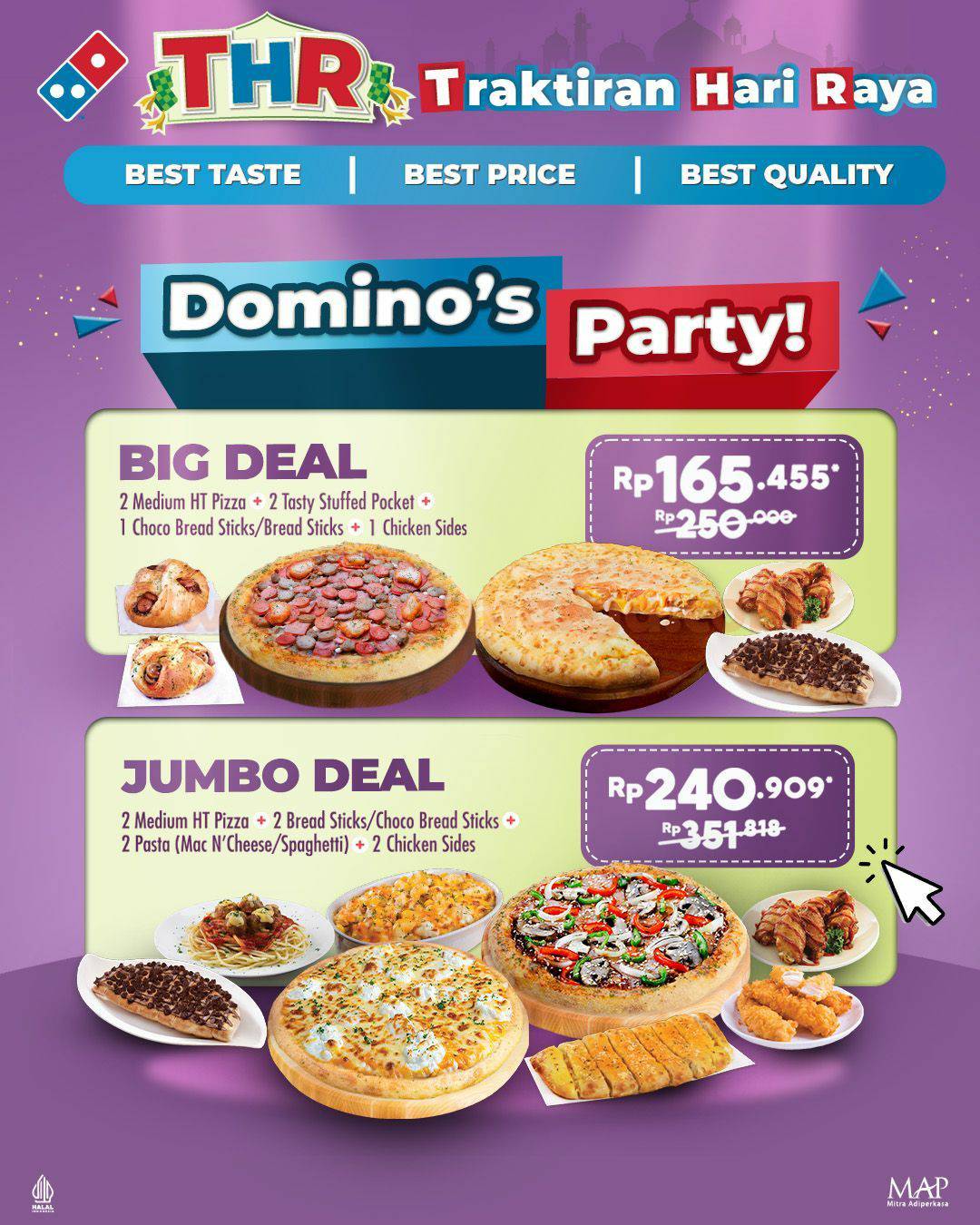 Promo DOMINO’S PIZZA PAKET BIG & JUMBO DEAL – mulai Rp 165.455