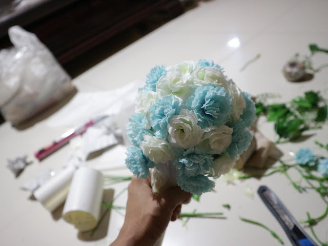 DIY Bridal Bouquet Using Fake Flowers