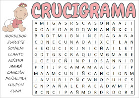 Crucigramas │ Juegos para Baby Shower para imprimir | Juegos de Baby Shower