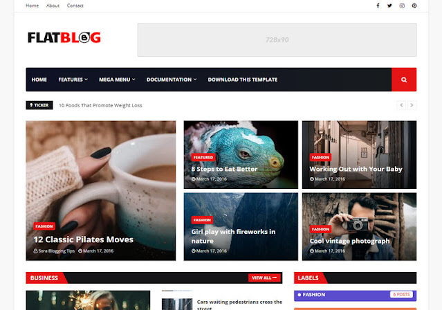 Top 5 Free & Best Blogger Templates in  Don't You Dare To Miss Them { All Free  }