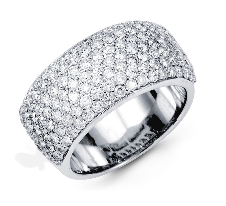Pave Diamond Ring - Half Pave