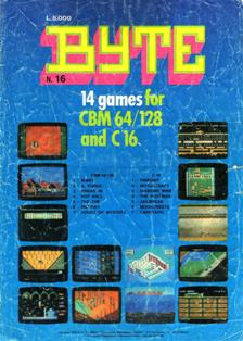 Byte Games. Mensile di videogiochi 16 - Gennaio 1988 | PDF HQ | Mensile | Computer | Programmazione | Commodore | Videogiochi
Numero volumi : 35
Byte Games è una rivista/raccolta di giochi su cassetta per C64/128.