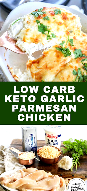  This Low Carb Keto Garlic Parmesan Chicken is just like the original with half of the cal Low Carb Keto Garlic Parmesan Chicken