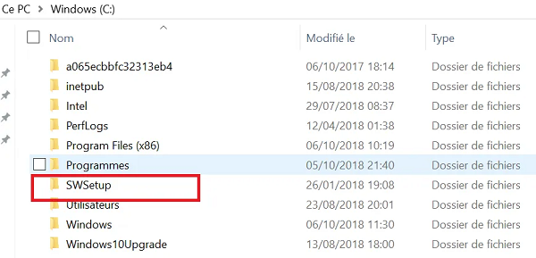 What is an alternative to deleting the SWSetup folder?