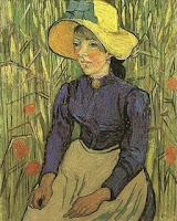 van gogh woman with straw hat