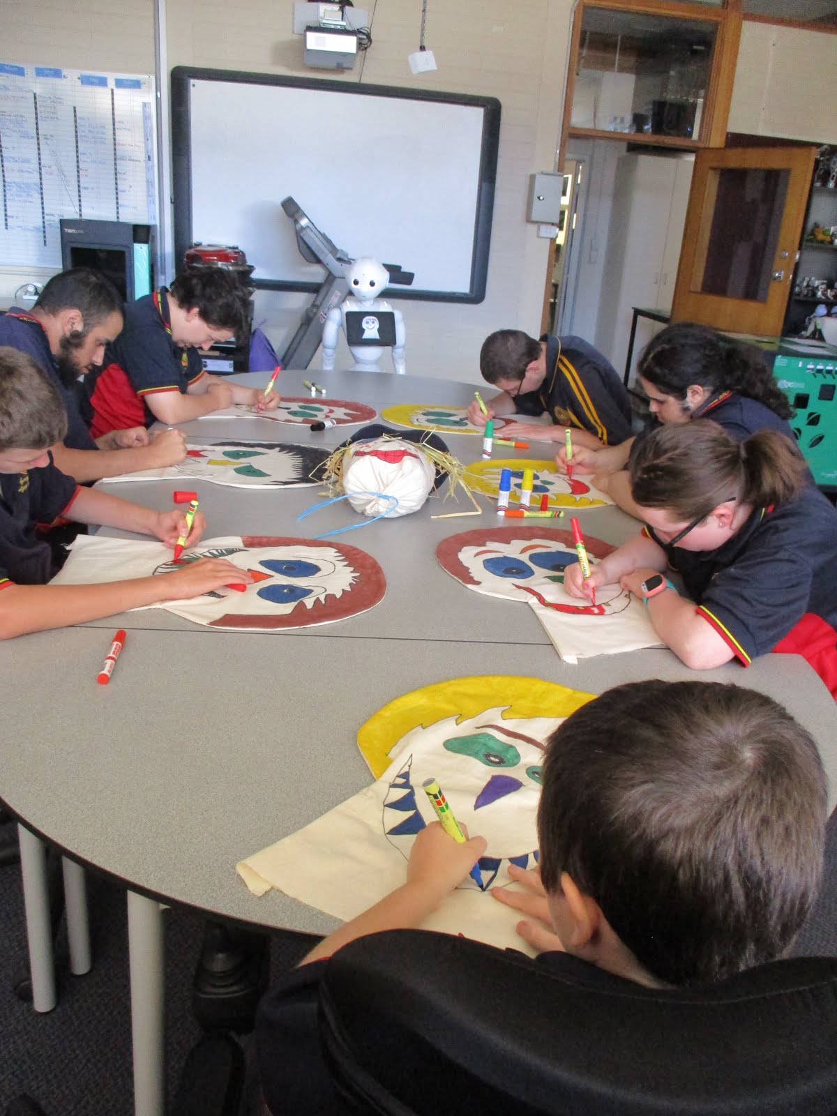 Designing our scarecrow faces was fantastic.